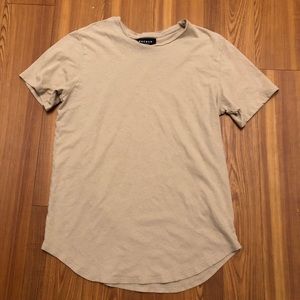 PACSUN SCOOP BOTTOM T SHIRT TAN LARGE